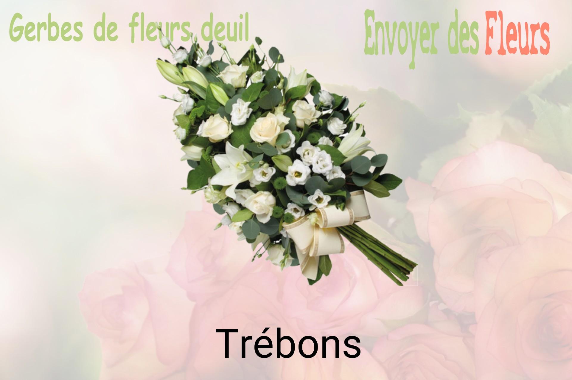 Gerbe de fleurs de deuil livrée à Trébons